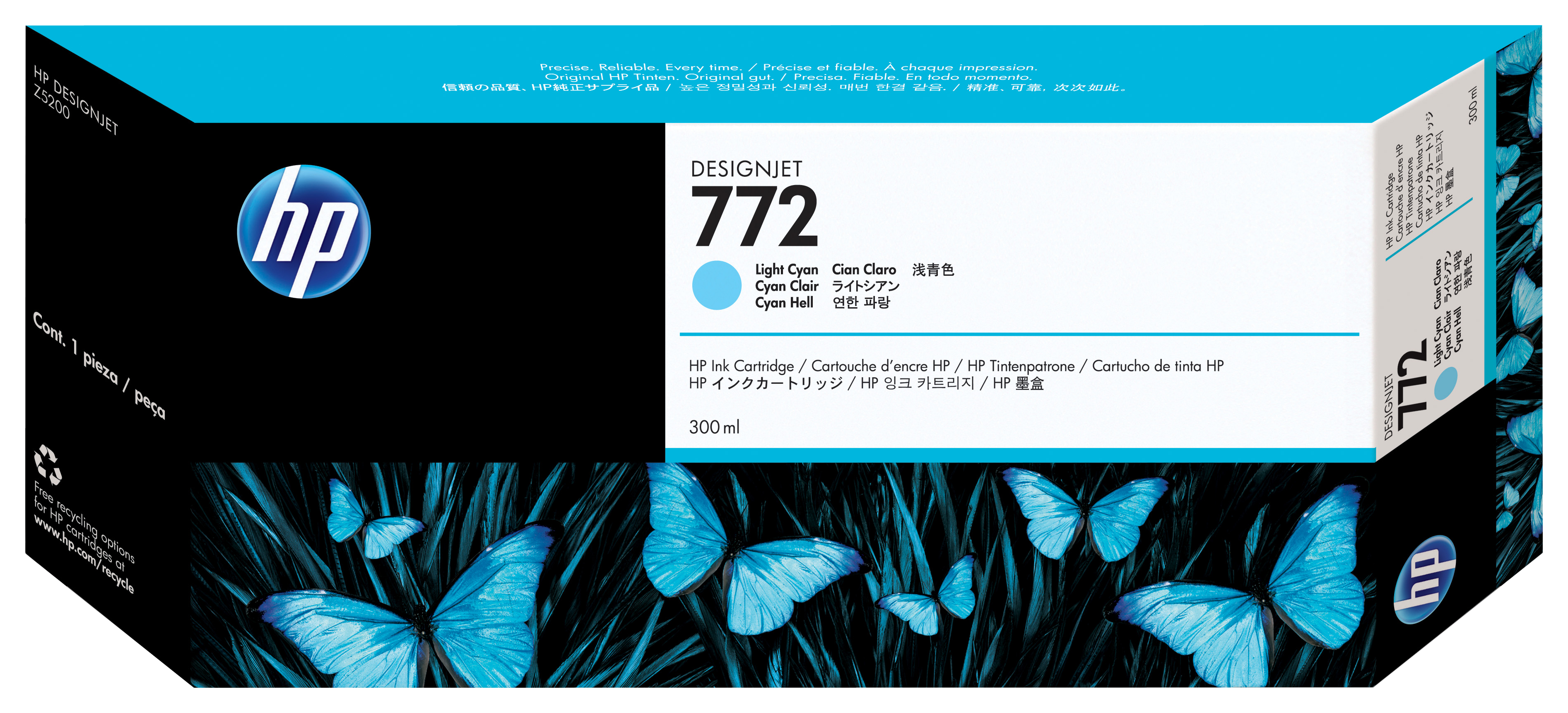 HP 772 Light Cyan DesignJet Ink Cartridge - 300 ml