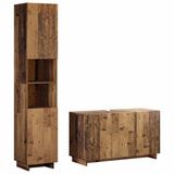 vidaXL Badkamerkastenset 2 stuks Oud hout Bewerkt hout