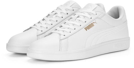 PUMA Smash 3.0 L Unisex Sneakers - PUMA White-PUMA White-PUMA Gold