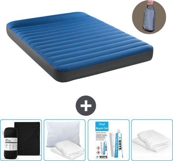 Intex Luchtbed - 2-Persoons - 152 x 203 x 22 cm - Blauw - Complete Set