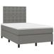 Maison Exclusive - Sommier à lattes de lit avec matelas gris foncé 120x190cm tissu