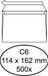 Quantore Envelop bank C6 114x162mm zelfklevend wit 500stuks
