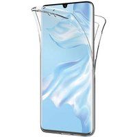 Phonillico® Hoesje voor Huawei P30 PRO - Transparant Volledige siliconen TPU Gel Hoesje Twee in elkaar grijpende delen voor en achter
