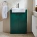 Hudson Reed Cluo Collectie Donkergroen meuble vasque 55cm avec vasque et poignées profilées chromées
