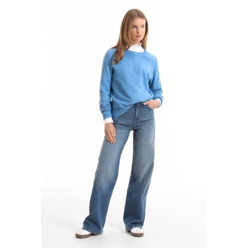 Anytime High Waist Wide Leg Jeans Mid Blue