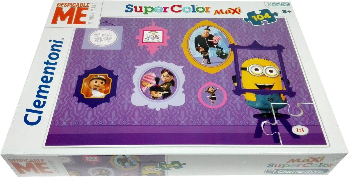Clementoni Verschrikkelijke Ikke -minions- Super Color Maxi Puzzel - 104 stukjes