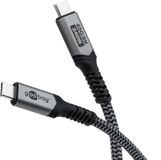 Goobay USB 4 kabel 1,5 m USB C Zwart, Grijs