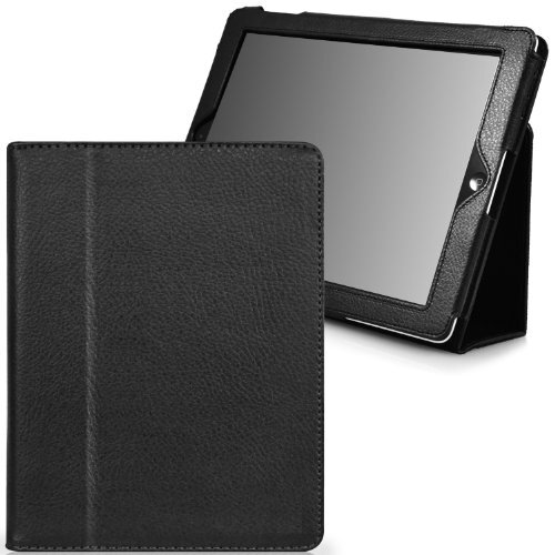 NOVAGO Beschermhoes met standfunctie, kunstleer voor iPad 4 / iPad 3 / iPad 2 - zwart