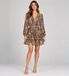 GUESS Clarisse flare jurk met bruine ceintuur