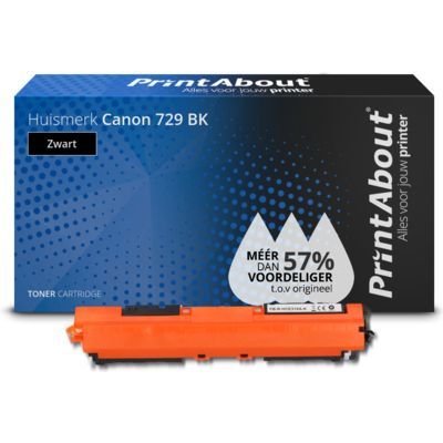 PrintAbout Huismerk Canon 729 BK Zwart Toner | Compatibel