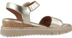 Tamaris - Dames - Sandalen - Plateau sandalen - Sleehak - Leer - Metallic - Maat 41