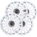 Simoni Racing GP/14W, set van 4 wieldoppen Gran Prix White 14 inch, wieldoppen voor auto, wit en zilver