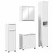 vidaXL Badkamermeubelset met lade, 4-delig, wit, moderne badkamerset, ruime opslag, rechthoekig design, elegante spiegel, compacte organizer