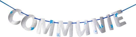 Folat Letterslinger Communie Boy Zilver Papier