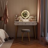 Vicco Edda Kaptafel – 100 cm met LED-spiegel en kruk Wit