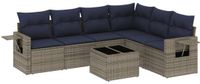 vidaXL 7-delige loungeset voor buiten, met kussens, grijs, kunststof riet