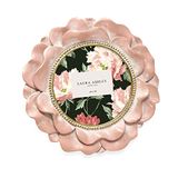 Laura Ashley 4x4 roze met gouden ronde hars sierlijke bloem ontwerp fotolijst met kralen rand, voor tafelblad en muur display, Floral Home D cor (roze met goud)