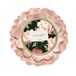 Laura Ashley 4x4 roze met gouden ronde hars sierlijke bloem ontwerp fotolijst met kralen rand, voor tafelblad en muur display, Floral Home D cor (roze met goud)