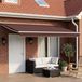 Maison Exclusive - Pare-soleil électrique avec panneaux solaires, 5 x 3 mètres, brun, 100% polyester