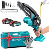 StarTech Mini-kettingzaag 15,2 cm - Accu-kettingzaag - 2 x 2,0 Ah accu's - Handzaam model - 800–999 W - Houtzaag voor het snoeien - EU-stekker