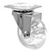WAGNER Soft zwenkwiel SKATER - diameter Ø 50 mm, bouwhoogte 65 mm, verchroomd staal, transparant, schroefplaat 42 x 42 mm, draagkracht 40 kg - 03108501