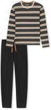Schiesser katoenen heren pyjama lange mouw - Zwart - Casual Nightwear - 58