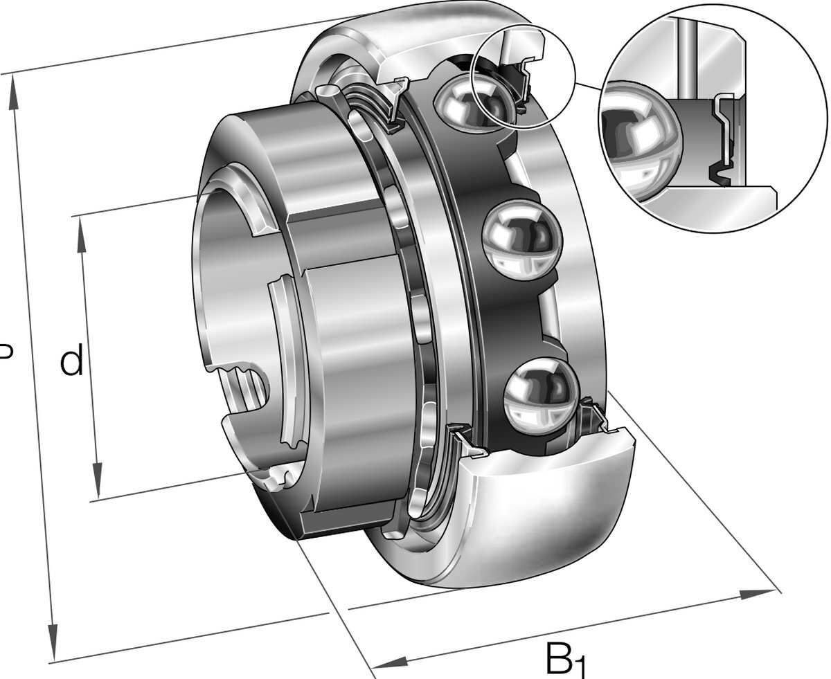 INA Insertlager - GSH20-XL-2RSR-B