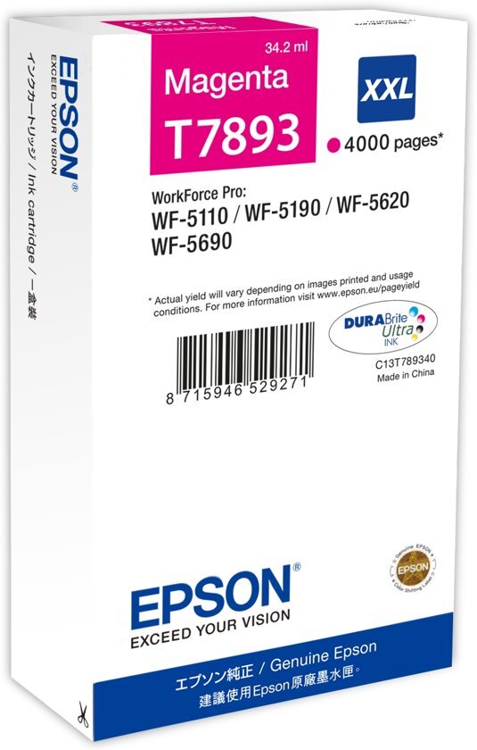 Epson T7893XXL - Inktcartridge / Magenta / Extra Hoge Capaciteit