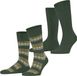 Esprit Urban Rib 2 Pack gestreepte katoenen sokken voor heren - groen - maat 39-42