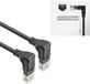 ACT Zwarte 0,5 meter U/UTP CAT6A LSZH Slimline patchkabel met RJ45 connectoren 90° haaks beneden naar 90° haaks beneden DD5900