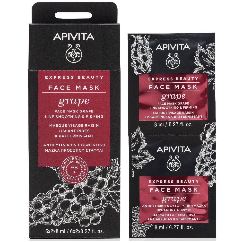 Apivita Express Beauty Face Mask Grape Line Smoothing & Firming