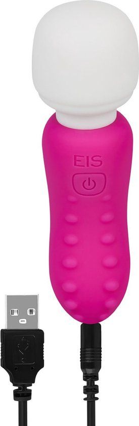 EIS vibrator - siliconen massager - 10,5 cm - waterdicht (IPX7) - roze/wit