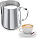 Ibenzoa® Melkkannetje roestvrij staal 350 ml met meetmarkeringen en latte art pen
