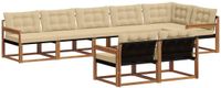 vidaXL Hoek loungeset 8-delig Acacia Hout Natuurlijk en Beige
