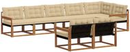 vidaXL Hoek loungeset 8-delig Acacia Hout Natuurlijk en Beige