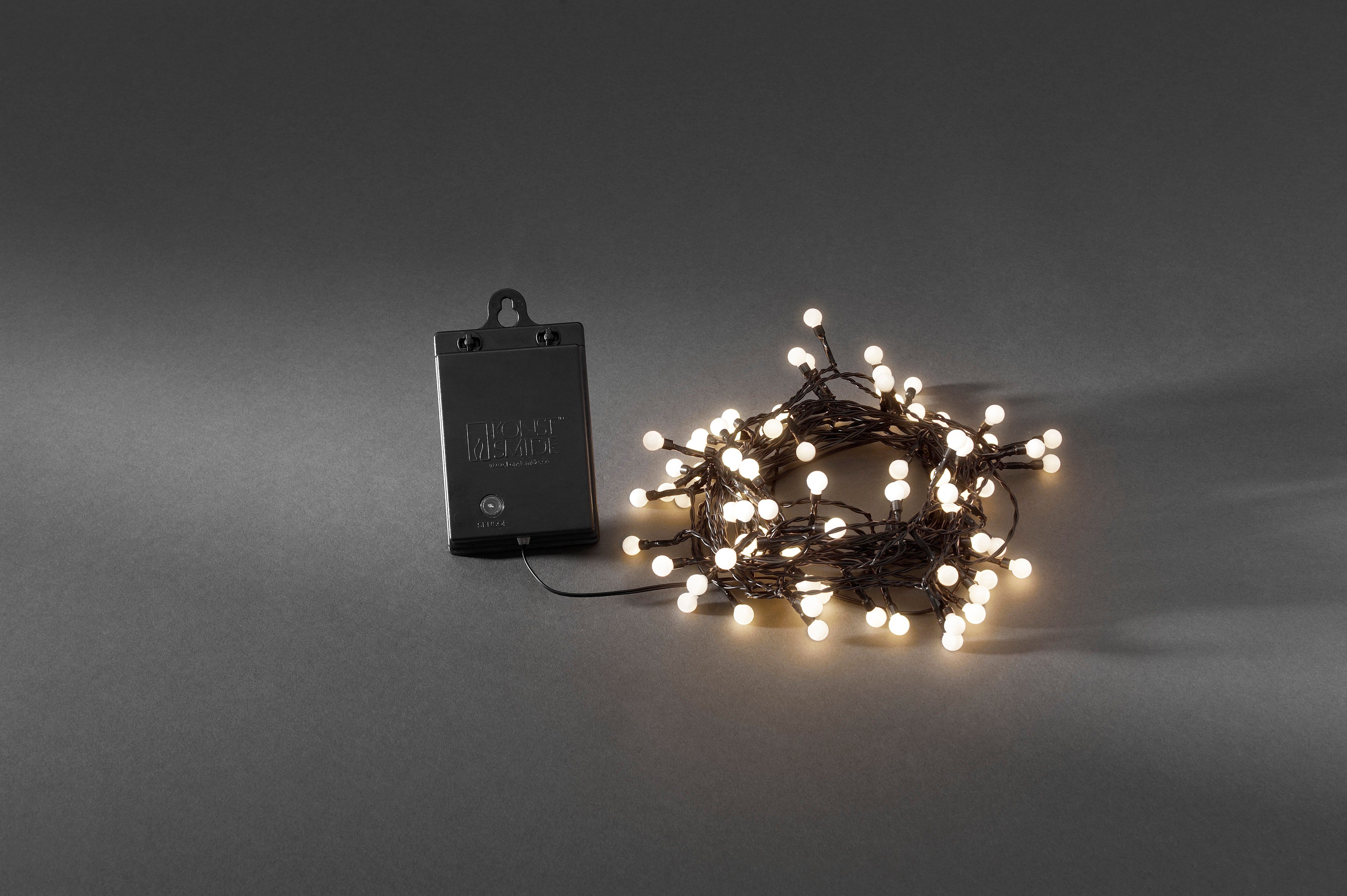 KONSTSMIDE - LED string cherry on batt timer 80x - warm white