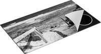 Chefcare Inductie Beschermer Voetpad in Duinen met Ruige Zee - Zwart Wit - 95x55 cm