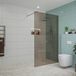 Fortifura Galeria douche - 120x200cm - verre fumé - bras mural - chrome
