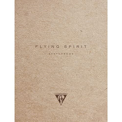 Clairefontaine - Ref 930023C - Flying Spirit Kraft Cover Sketchbook (60 Ivoorpagina's) - A6 (105 x 148mm) in grootte, 90gsm ivoor tekenpapier - diverse ontwerpen (Pack van 5)