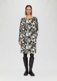 s.Oliver Robe à manches longues, col rond, motif floral, longueur mollet, poches latérales, écru, taille 44