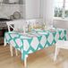 Bonamaison Tafelkleed, Anti-Mold, Sneldrogend, Waterdicht, 100% Polyester Tafellaken, Turkoois, wit, 140 x 160 Cm