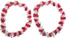 Funny Fashion guirlande Hawaï - Set van 4x stuks - kunststof - rood en wit