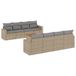 vidaXL 9-delige Loungeset met kussens, polyrattan, gemengd beige