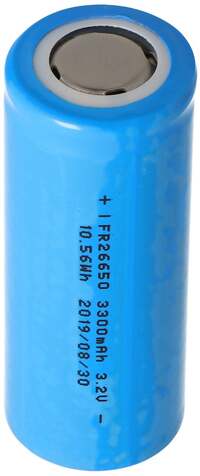 Cottcell IFR26650 3,2 V - 3,3 V 3300 mAh LiFePO4 lithium-ijzerfosfaatbatterij onbeschermd, 26,1 x 66 mm