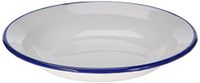 Karl Krüger Husum 24 cm plaat diep, staal, wit met blauwe rand