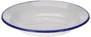 Karl Krüger Husum 24 cm plaat diep, staal, wit met blauwe rand