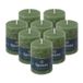 Spaas 8x Rustieke Pillarkaars 70/95 mm 35u, Donkergroen