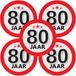Bellatio Decorations Sticker 80 ans - 10x - rond - Dia 9 cm - 80 ans anniversaire - jubilé - décoration âge