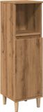 vidaXL Badkamerkast - 30x30x100 cm - Bewerkt Hout - Artisanaal Eikenkleurig