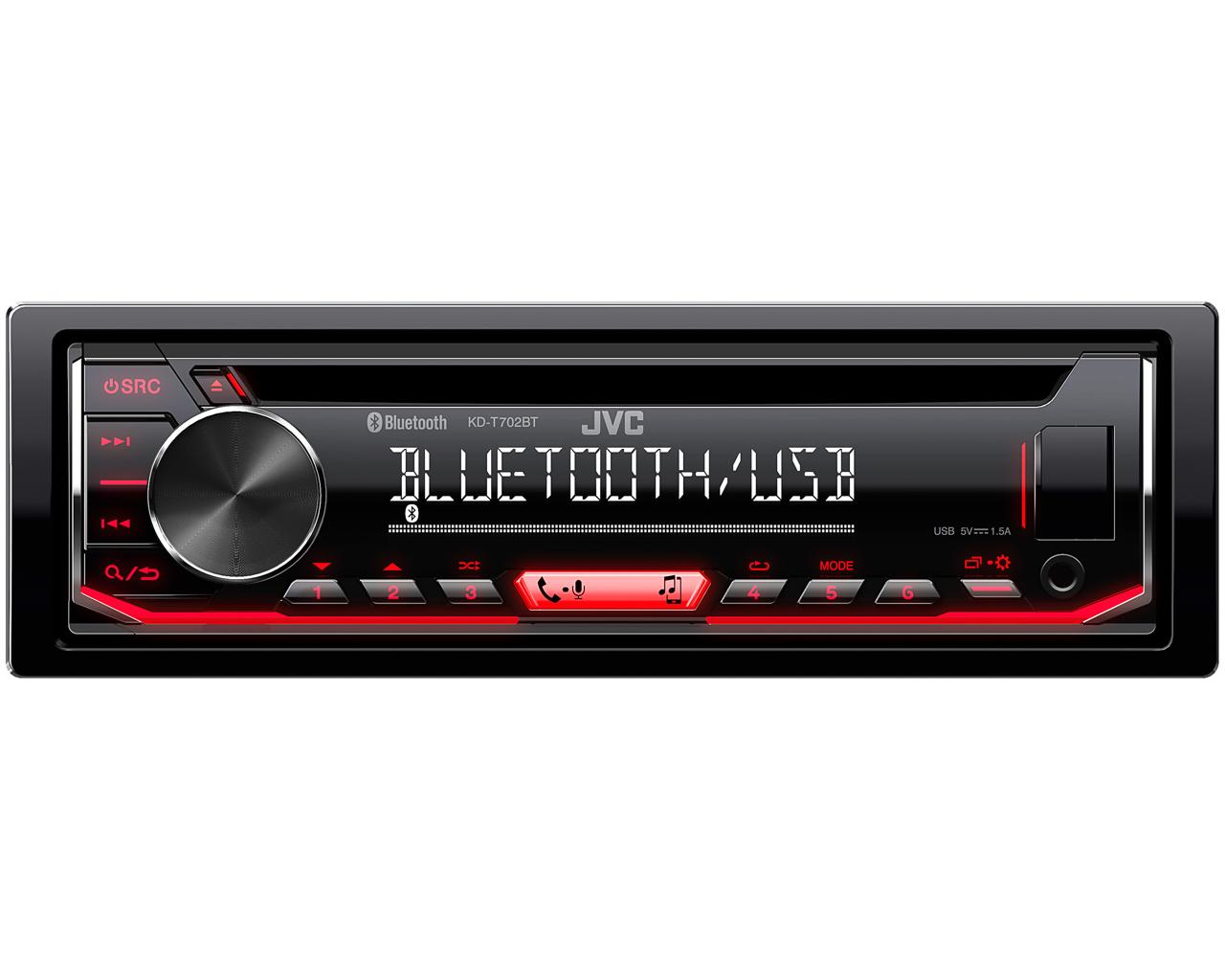 JVC KD-T702BT 1DIN Autoradio-CD/USB met ingebouwde Bluetooth